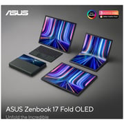 ASUS ZenBook 17 Fold OLED (2022) Laptop - 12th Gen / Intel Core i7-1250U / 17.3inch FOLED / 16GB RAM / 1TB SSD / Shared Intel Iris Xe Graphics / Windows 11 Home / English & Arabic Keyboard / Black / Middle East Version - [UX9702AA-MD007W]