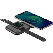 Uniq 3 In 1 Foldable Magnetic Wireless Charger Black