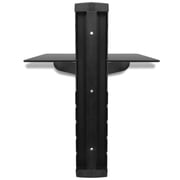vidaXL 1-tier Wall Mounted Glass DVD Shelf Black