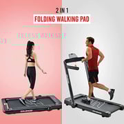Sparnod Fitness STH-3060 (4 HP Peak) 2 in 1 Foldable Treadmill for Home Cum Under Desk Walking Pad- Slim Enough to be stored Under Bed