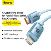 Baseus Crystal Shine Series Fast Charging Data Cable Type-C to Lightning 20W 1.2m (Sky Blue)