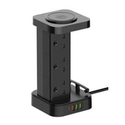 مشترك شحن لاسلكي من LDNIO مع 4 منافذ USB - اللون الأسود