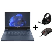 HP Victus Gaming Laptop - 12th Gen Core i7 3.5GHz 16GB 512GB 4GB Win11 15.6inch FHD Blue NVIDIA GeForce RTX 3050 Ti English/Arabic Keyboard 15FA0063NE + Hyper X Bundler + HyperX Headset + Mouse