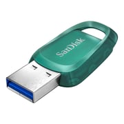 فلاشة ذاكرة سانديسك ألترا إيكو USB 3.2 سعة 64 جيجابايت - لون أخضر SDCZ96-064G-G46