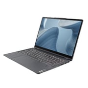 Lenovo Ideapad Flex 5 (2022) 2-in-1 Laptop - 12th Gen / Intel Core i7-1255U / 14inch WUXGA / 512GB SSD / 16GB RAM / Shared Intel Iris Xe Graphics / Windows 11 Home / English & Arabic Keyboard / Grey / Middle East Version - [82R70077AX]