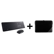 Dell Wireless Keyboard & Mouse + Essential Sleeve 15.6inch Black