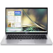 Acer Spin 3 (2022) Laptop - 12th Gen / Intel Core i5-1235U / 14inch FHD / 8GB RAM / 512GB SSD / Windows 11 Home / English & Arabic Keyboard / Pure Silver / Middle East Version - [SP314-55N-57QC]