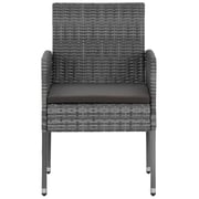 vidaXL 9 Piece Outdoor Dining Set Poly Rattan Grey
