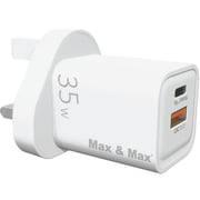 Max & Max DCUK35W-W GaN Dual port charger 35Watts White