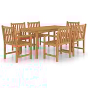 vidaXL 7 Piece Garden Dining Set Solid Teak Wood