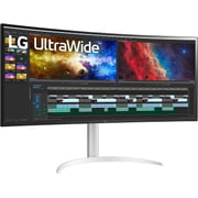 LG 38WP85C 38-inch Curved 21:9 UltraWide QHD+ (3840x1600) IPS Monitor with USB Type C, HDR10, Stereo Speaker,HDMI,DP,Tilt/Height Adjustable Stand - White