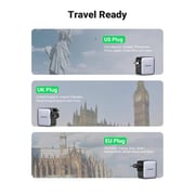 Ugreen 3 Port Travel Charger Grey
