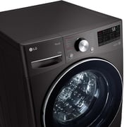 LG 15 kg Front load washing machine with AI DD (Intelligent Care with 18% More Fabric Protection) , Black steel ,Bigger capacity in same size,SmartThinQ (Wi-Fi), Tempered Glass Door,Stainless Lifter