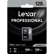 Lexar Professional 1066X SDXC UHS-I Memory Card 128GB Black LSD1066128G-BNNNG