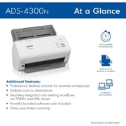 Brother ADS-4300N Professional Desktop Scanner with Fast Scan Speeds, Duplex, and Networking