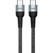 كيبل USB-C إلى USB-C بطول 1.5 متر وبلون أسود من WiWU