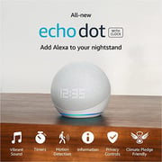 Amazon Echo Dot 5Th Generation Smart Speaker With Clock White
