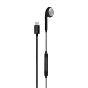 Promate USB-C Mono Earphone with Built-In Mic, Call Function and In-Line Button Controls, Lingo-C.Black