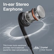 Promate USB-C Mono Earphone with Built-In Mic, Call Function and In-Line Button Controls, Lingo-C.Black