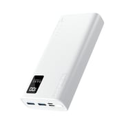 Promate Power Bank, Universal 20000mAh Ultra-Slim Portable Charger- Bolt-20Pro White