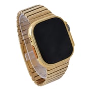 Luxury Customized Apple Watch with 24K Gold and Hand Engraved Band Ultra GPS 49mm