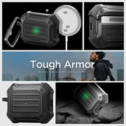 Spigen Tough Armor (Mag Fit) designed for Airpods Pro 2nd Generation case MagSafe compatible Airpods Pro 2 case cover with Keychain (Magnets Embedded) - Black