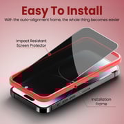Moxedo Glass Screen Protector Privacy HD 10x Military Grade Protection with Easy Installation Frame Compatible for iPhone 14 Pro 6.1 inch