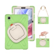 Moxedo Heavy Duty Shockproof Rugged Protective Colorful Case with 360 Rotating Kickstand and Shoulder Strap for Kids Compatible for Samsung Galaxy S6 Lite 10.4 inch P610/P615 (Matcha Green)