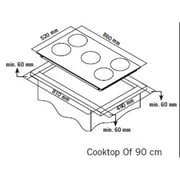 Simfer Built In 6 Burner Gas Hob SMF909BH