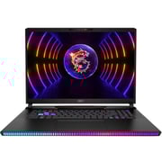 MSI Raider GE78 (2023) Gaming Laptop - 13th Gen / Intel Core i9-13950HX / 17inch / 32GB RAM / 2TB SSD / 12GB NVIDIA GeForce RTX 4080 Graphics / Windows 11 Home / English & Arabic Keyboard / Black / Middle East Version - [Raider GE78 HX 13V]