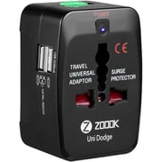 Zoook Multi-Regional Travel Adapter/2USB Ports Black