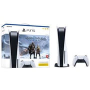 Sony PlayStation 5 (CD Version) Console White - Middle East Version + God Of War R Disc Bundle