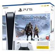 Sony PlayStation 5 (CD Version) Console White - Middle East Version + God Of War R Disc Bundle