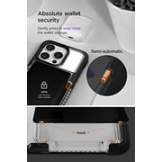 VRS Design Neo Flip designed for iPhone 14 PRO case cover wallet [Semi Automatic Snap door] Credit card holder Slot [2 cards] - Black