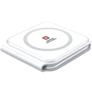 شاحن لاسلكي 2 في 1 WPADMW يدعم Magsafe وبلون أبيض من سويس ميليتري