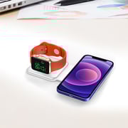 شاحن لاسلكي 2 في 1 WPADMW يدعم Magsafe وبلون أبيض من سويس ميليتري