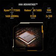 ASUS TUF (2023) Gaming Laptop - AMD Ryzen 7-7735HS / 16inch WUXGA / 16GB RAM / 512GB SSD / 8GB AMD Radeon RX 7600S Graphics / Windows 11 Home / English & Arabic Keyboard / Black / Middle East Version - [FA617NS-N3002W]