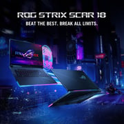 ASUS ROG Strix SCAR 18 G834JY-N6064W Gaming Laptop - 13th Gen Core i9 4GHz 32GB 2TB 16GB Win11 18inch QHD+ Black NVIDIA GeForce RTX 4090 English/Arabic Keyboard Middle East Version
