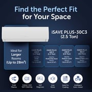 Gree 2.5 Ton Split Air Conditioner – iSAVE PLUS-P30H3, Inverter Compressor, Wi-Fi Enabled, R410A Refrigerant, 3D Airflow