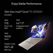 ASUS ZenBook 14X OLED Space Edition (2022) Laptop - 12th Gen / Intel Core i7-12700H / 14inch 4K OLED / 16GB RAM / 1TB SSD / Shared Intel Iris Xe Graphics / Windows 11 Home / English & Arabic Keyboard / Titanium / Middle East Version - [UX5401ZAS-OLED107W]