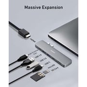 شاحن 7 في 2 USB-C بلون رمادي من أنكر