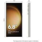 هاتف سامسونج جالاكسي S23 ألترا يدعم 5G وبذاكرة 12 جيجا وذاكرة داخلية 256 جيجا وبلون كريمي وثنائي شرائح الاتصال - إصدار الشرق الأوسط