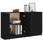 vidaXL Sideboards 2 pcs Black 60x30x70 cm Engineered Wood