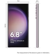 هاتف سامسونج جالاكسي S23 ألترا ثنائي الشريحة يدعم 5G مع رامات 12 جيجابايت وذاكرة تخزين 256 جيجابايت، لون لافندر - إصدار الشرق الأوسط