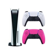 Sony PlayStation 5 Console (CD Version) White with Extra Wireless Pink Controller - International Version