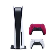 Sony PlayStation 5 Console (CD Version) White with Extra Red Controller - International Version