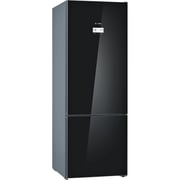 Bosch Series 6 free-standing fridge / freezer with freezer at bottom / 505 Litres / glass door / Black 193 x 70 cm - KGN56LB3E9