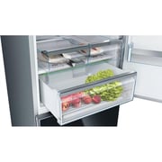 Bosch Series 6 free-standing fridge / freezer with freezer at bottom / 505 Litres / glass door / Black 193 x 70 cm - KGN56LB3E9