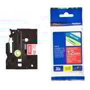 Brother TZe-435 12mm White on Red Laminated Tapes
