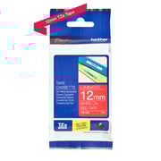 Brother TZe-435 12mm White on Red Laminated Tapes